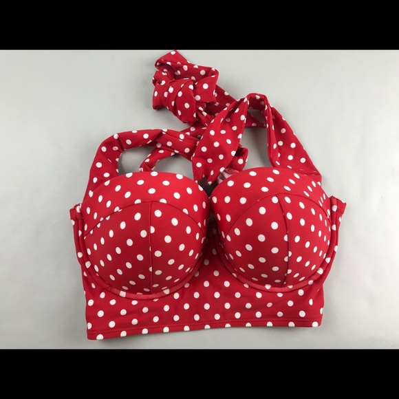 torrid Other - Torrid Red White Polka Dot Bikini Bathing Suit Top